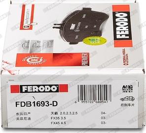 Ferodo FDB1693-D - Brake Pad Set, disc brake autospares.lv