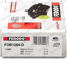 Ferodo FDB1264-D - Brake Pad Set, disc brake autospares.lv