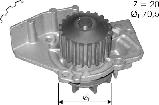 FERRON TOP12600003 - Water Pump autospares.lv