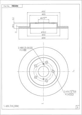 FI.BA FBD494 - Brake Disc autospares.lv