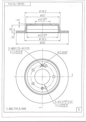 FI.BA FBD490 - Brake Disc autospares.lv