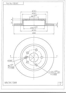 FI.BA FBD491 - Brake Disc autospares.lv