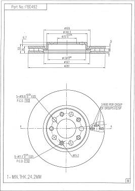 FI.BA FBD492 - Brake Disc autospares.lv