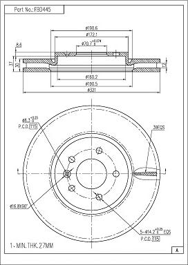 FI.BA FBD445 - Brake Disc autospares.lv