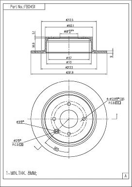 FI.BA FBD451 - Brake Disc autospares.lv