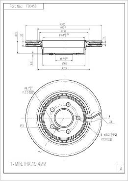 FI.BA FBD458 - Brake Disc autospares.lv