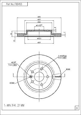 FI.BA FBD453 - Brake Disc autospares.lv