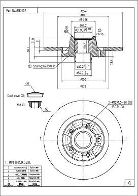 FI.BA FBD457 - Brake Disc autospares.lv