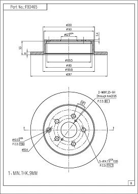 FI.BA FBD465 - Brake Disc autospares.lv