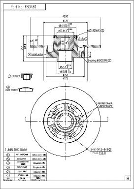 FI.BA FBD461 - Brake Disc autospares.lv