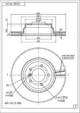 FI.BA FBD463 - Brake Disc autospares.lv