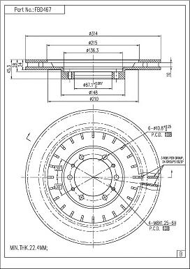 FI.BA FBD467 - Brake Disc autospares.lv