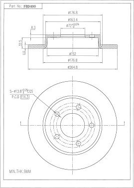 FI.BA FBD400 - Brake Disc autospares.lv