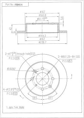 FI.BA FBD414 - Brake Disc autospares.lv