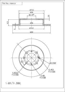 FI.BA FBD415 - Brake Disc autospares.lv