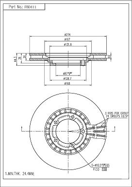 FI.BA FBD411 - Brake Disc autospares.lv