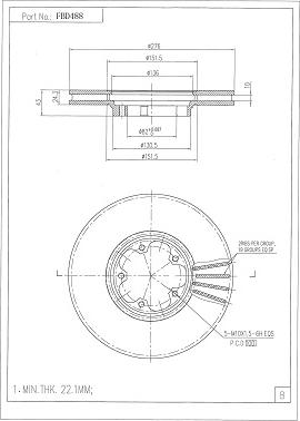 FI.BA FBD488 - Brake Disc autospares.lv