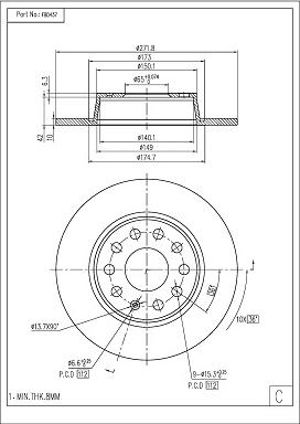 FI.BA FBD437 - Brake Disc autospares.lv