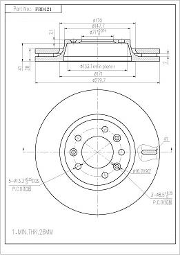 FI.BA FBD421 - Brake Disc autospares.lv