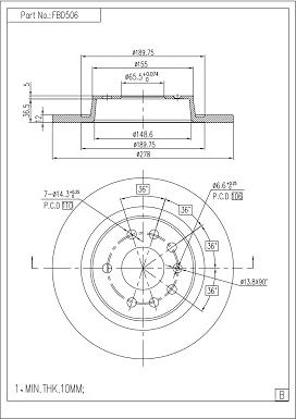 FI.BA FBD506 - Brake Disc autospares.lv