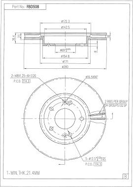 FI.BA FBD508 - Brake Disc autospares.lv