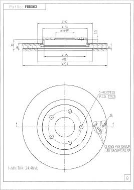 FI.BA FBD503 - Brake Disc autospares.lv