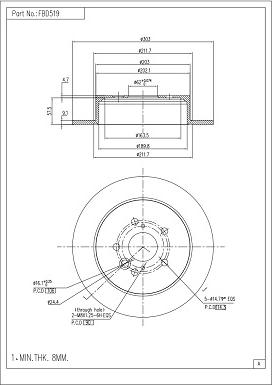 FI.BA FBD519 - Brake Disc autospares.lv