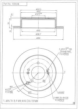 FI.BA FBD516 - Brake Disc autospares.lv