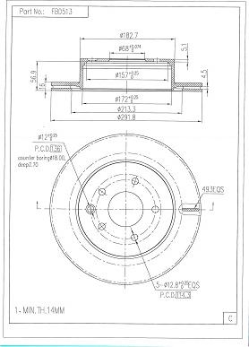 FI.BA FBD513 - Brake Disc autospares.lv