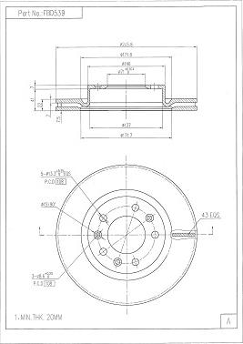 FI.BA FBD539 - Brake Disc autospares.lv