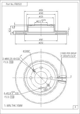 FI.BA FBD522 - Brake Disc autospares.lv