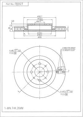 FI.BA FBD527 - Brake Disc autospares.lv