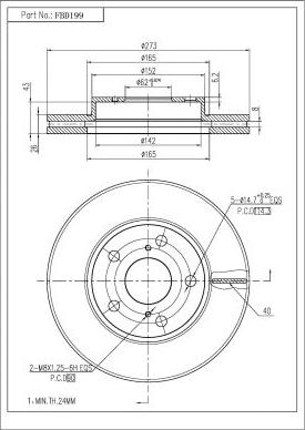 FI.BA FBD199 - Brake Disc autospares.lv