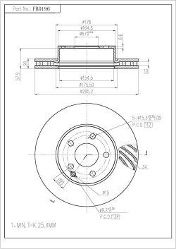 FI.BA FBD196 - Brake Disc autospares.lv