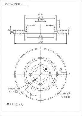 FI.BA FBD190 - Brake Disc autospares.lv