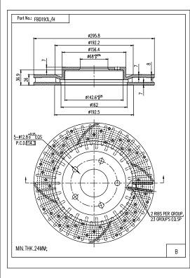 FI.BA FBD193L/H - Brake Disc autospares.lv