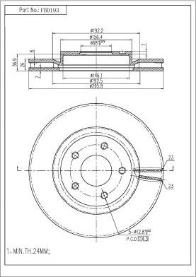 FI.BA FBD193 - Brake Disc autospares.lv