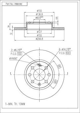 FI.BA FBD192 - Brake Disc autospares.lv