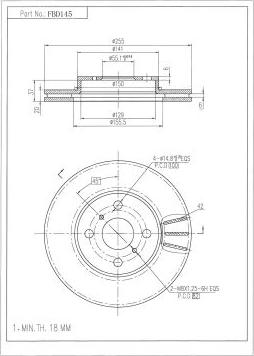 FI.BA FBD145 - Brake Disc autospares.lv