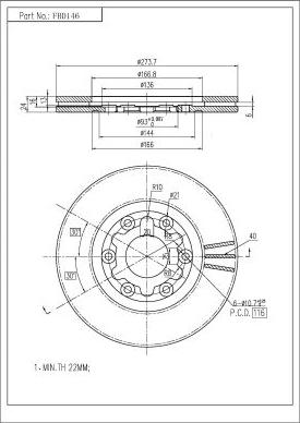 FI.BA FBD146 - Brake Disc autospares.lv