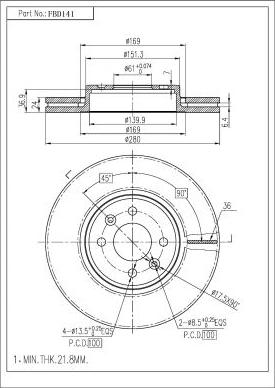 FI.BA FBD141 - Brake Disc autospares.lv