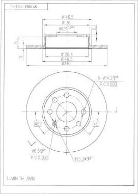 FI.BA FBD148 - Brake Disc autospares.lv