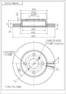 FI.BA FBD143 - Brake Disc autospares.lv