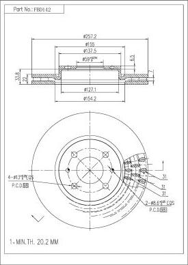 FI.BA FBD142 - Brake Disc autospares.lv