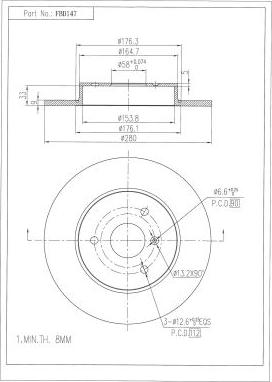 FI.BA FBD147 - Brake Disc autospares.lv