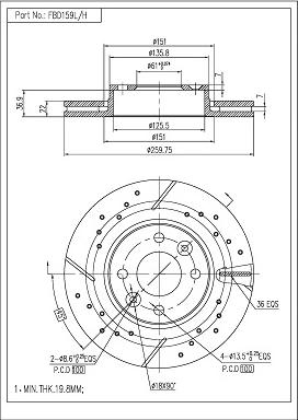 FI.BA FBD159L/H - Brake Disc autospares.lv