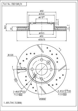 FI.BA FBD159R/H - Brake Disc autospares.lv