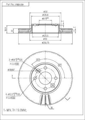 FI.BA FBD159 - Brake Disc autospares.lv