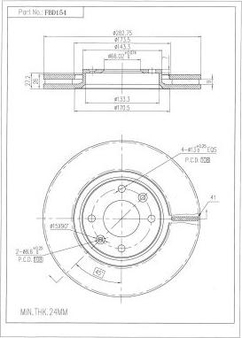 FI.BA FBD154 - Brake Disc autospares.lv