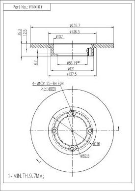 FI.BA FBD151 - Brake Disc autospares.lv